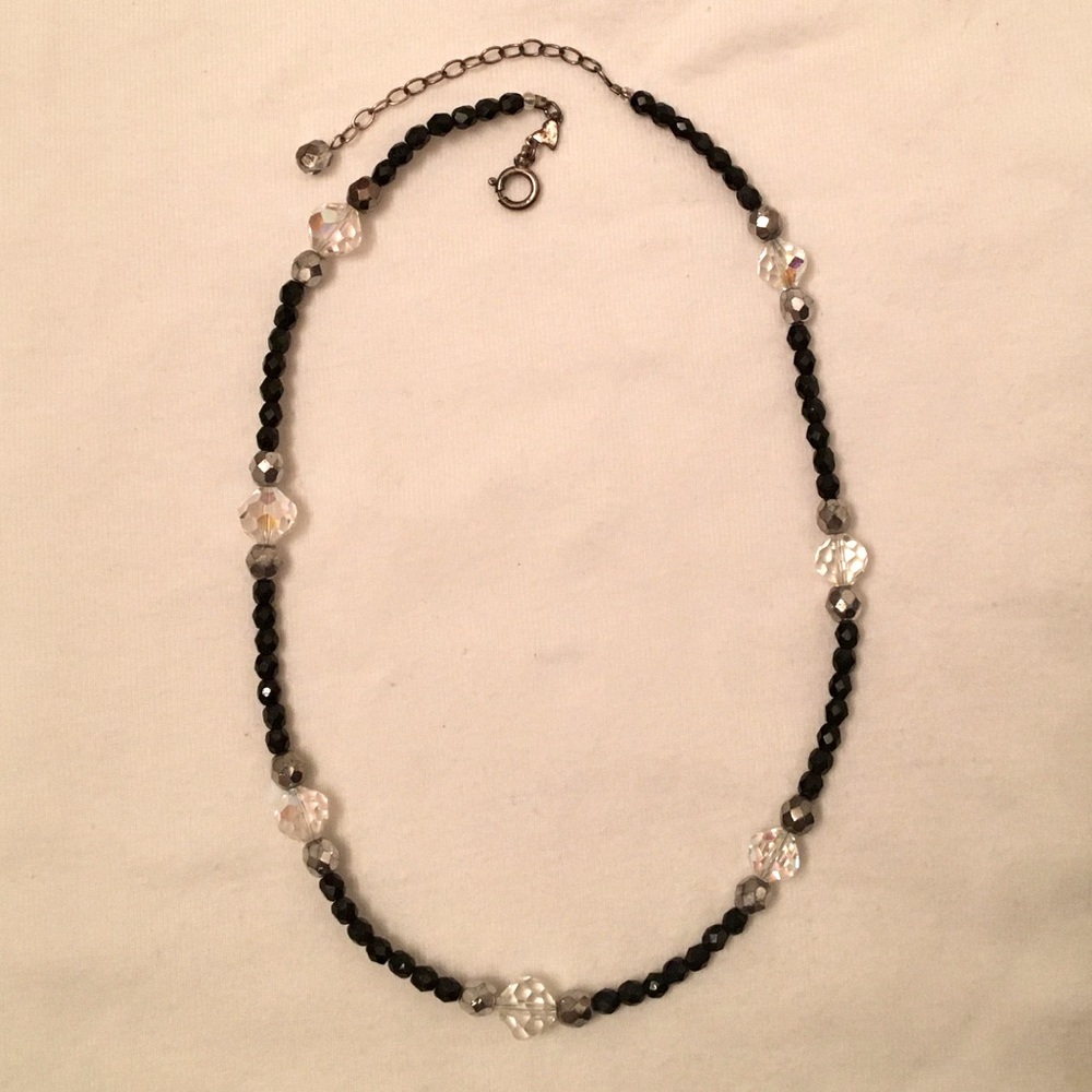 Black Onyx and Swarovski Crystal Necklace